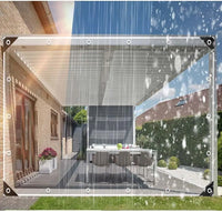Bâche transparente PVC à œillets en aluminium, 12 tailles de 1x1,5 à 3x6 m