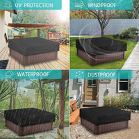 Housse de spa carré imperméable anti-UV noire, Oxford 420D, 220 x 220 x 30 cm