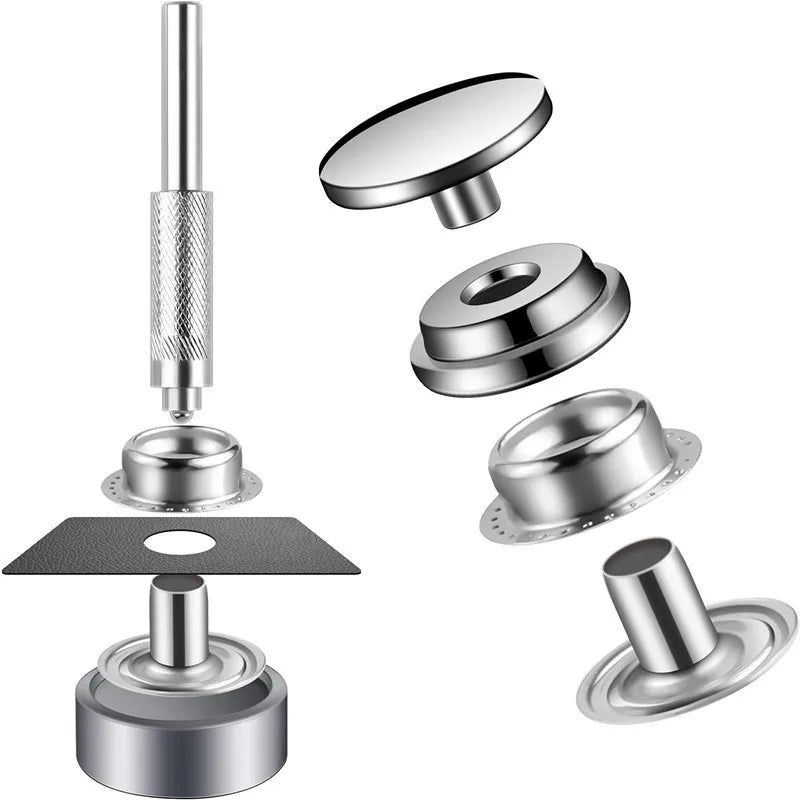 Kit de boutons-pression inox pour bâche et housse de bateau, de 50 à 80 jeux