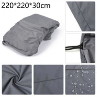 Housse de spa carré imperméable grise, tissu 190T enduit d'argent, 220 x 220 x 30 cm