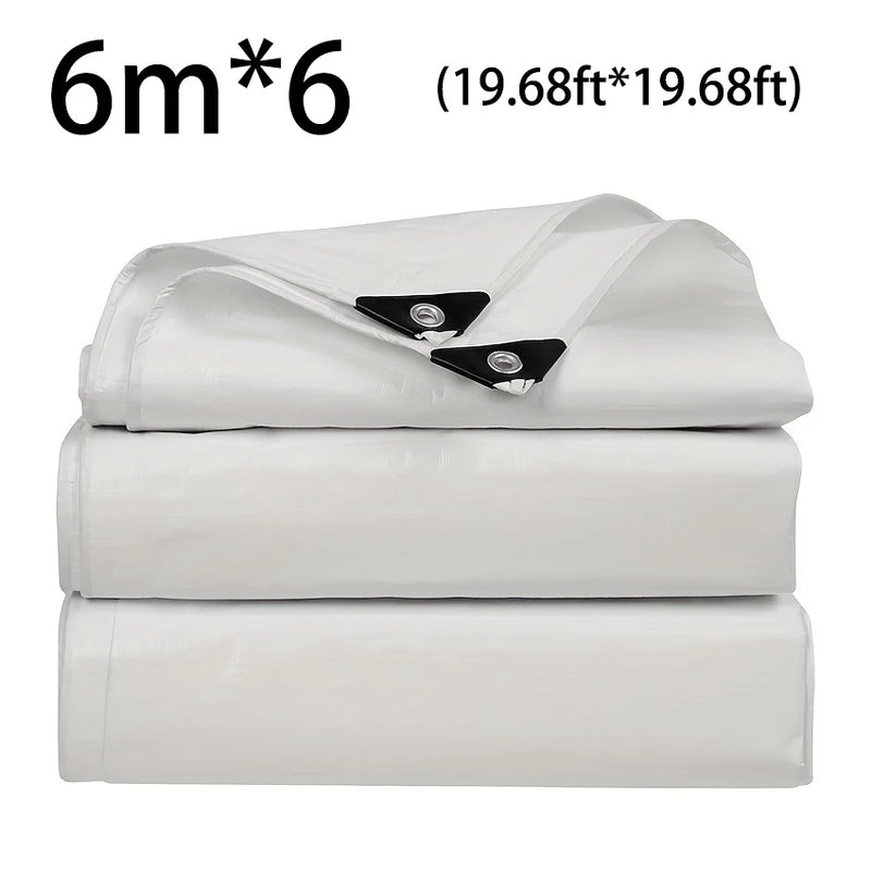 Bâche blanche imperméable en polyéthylène 0,3 mm, abri solaire et jardin, 19 tailles