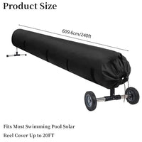 Housse enrouleur bâche solaire piscine en Oxford 420D, revêtement PU argenté, 490 à 610 cm