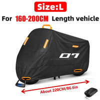 Housse moto pour Yamaha MT-07, polyester 210D imperméable, anti-UV, bandes réfléchissantes, 6 tailles