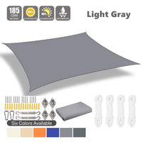 Voile d'ombrage rectangulaire et carré 185 g/m², anti-UV, avec ou sans kit de fixation