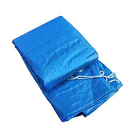 Bâche piscine hors sol ronde ou rectangulaire en PE, fixation par cordes, 7 dimensions