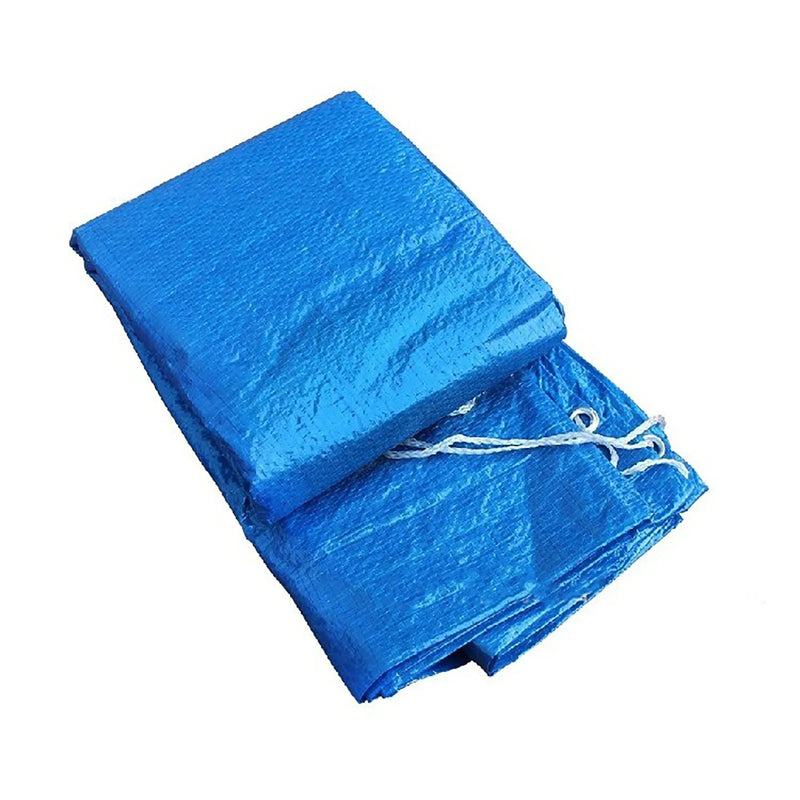 Bâche piscine hors sol ronde ou rectangulaire en PE, fixation par cordes, 7 dimensions