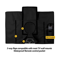 Housse TV extérieure universelle imperméable, noire, grise ou beige, de 22 à 75 pouces