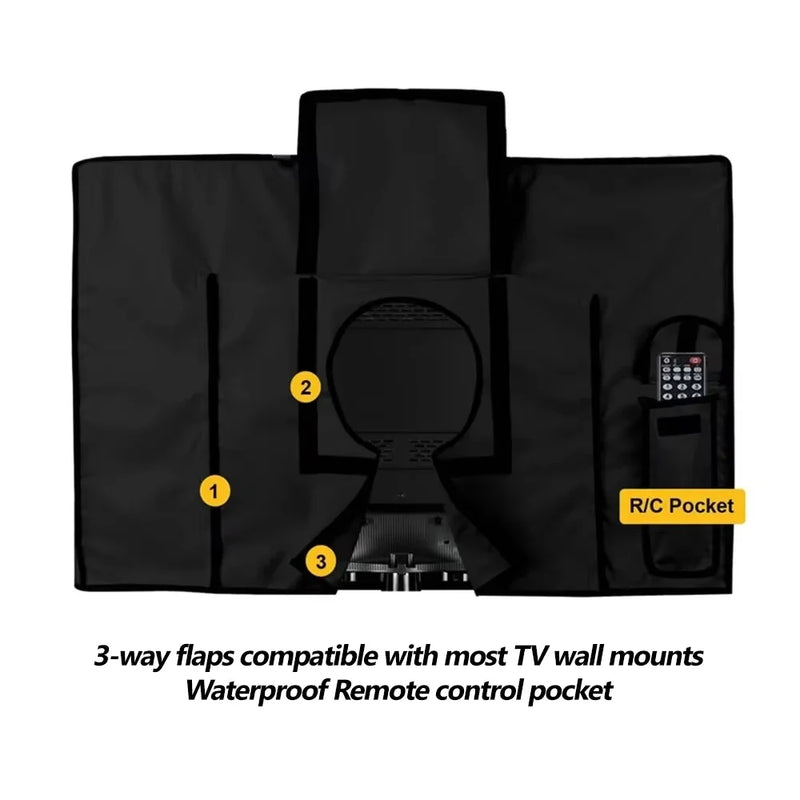 Housse TV extérieure universelle imperméable, noire, grise ou beige, de 22 à 75 pouces