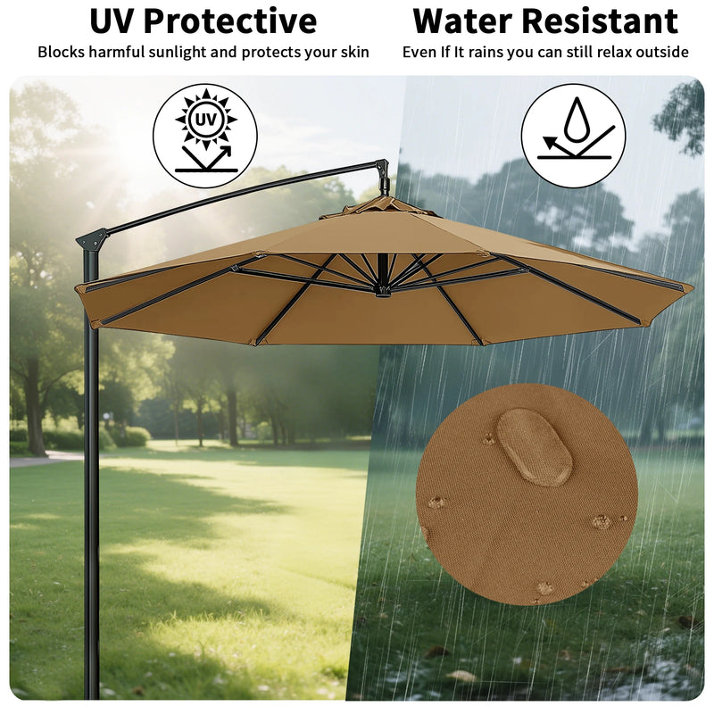 Toile de remplacement parasol 6 ou 8 baleines, imperméable anti-UV, Ø 2 à 3 m