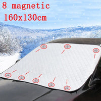 Protection pare-brise argentée anti-neige à aimants, 145x115 ou 160x130 cm, ou 150x70 cm sans aimants
