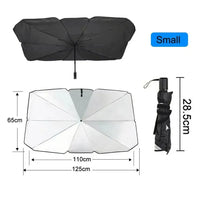 Pare-soleil parapluie argenté pliable pour pare-brise, petit ou grand modèle
