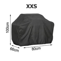 Housse de barbecue imperméable à revêtement PVC, anti-UV, 8 tailles, noir