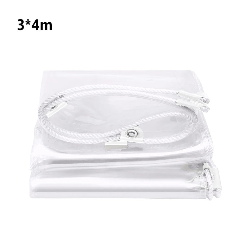 Bâche transparente PVC à œillets, 80 % de transparence, terrasse et poulailler, 7 tailles