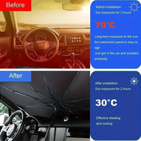Pare-soleil pliant pour pare-brise de voiture, 10 baleines, petit 65 cm ou grand 79 cm