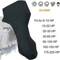 Housse de moteur hors-bord complète en Oxford 600D noir, imperméable, de 6 à 225 CV