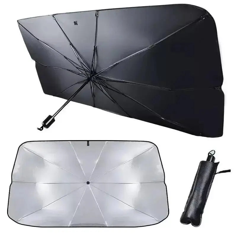 Pare-soleil parapluie pliant en polyester pour pare-brise, 145 x 79 ou 125 x 65 cm, ou rideaux avant