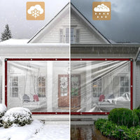 Bâche transparente en polyéthylène pour patio et balcon, 2 x 2 à 3 x 6 m