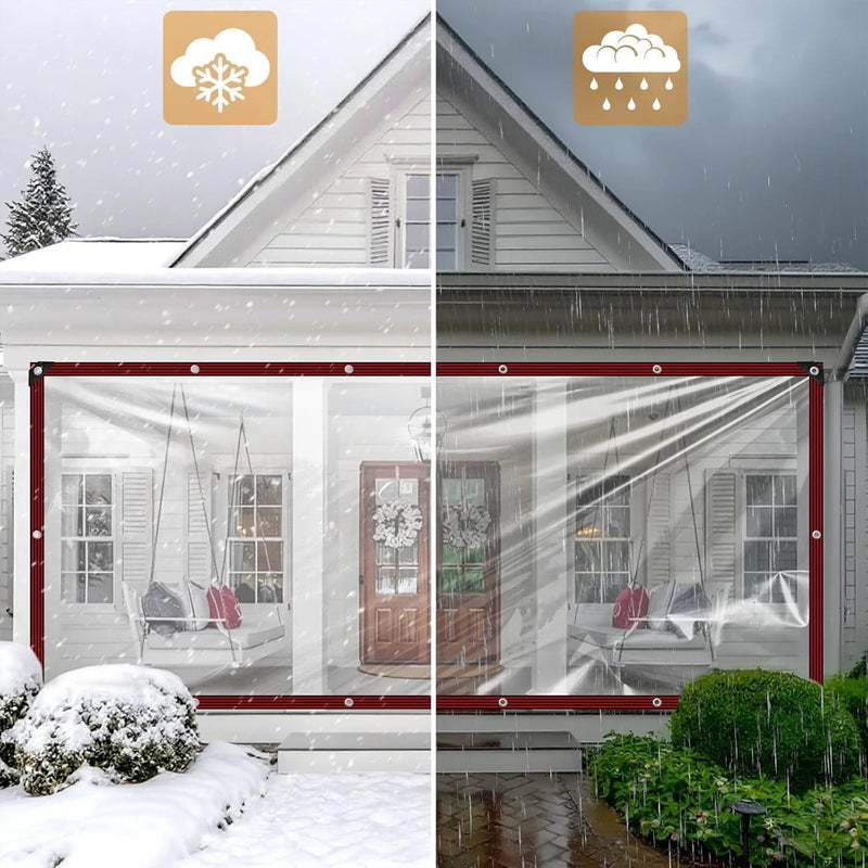 Bâche transparente en polyéthylène pour patio et balcon, 2 x 2 à 3 x 6 m