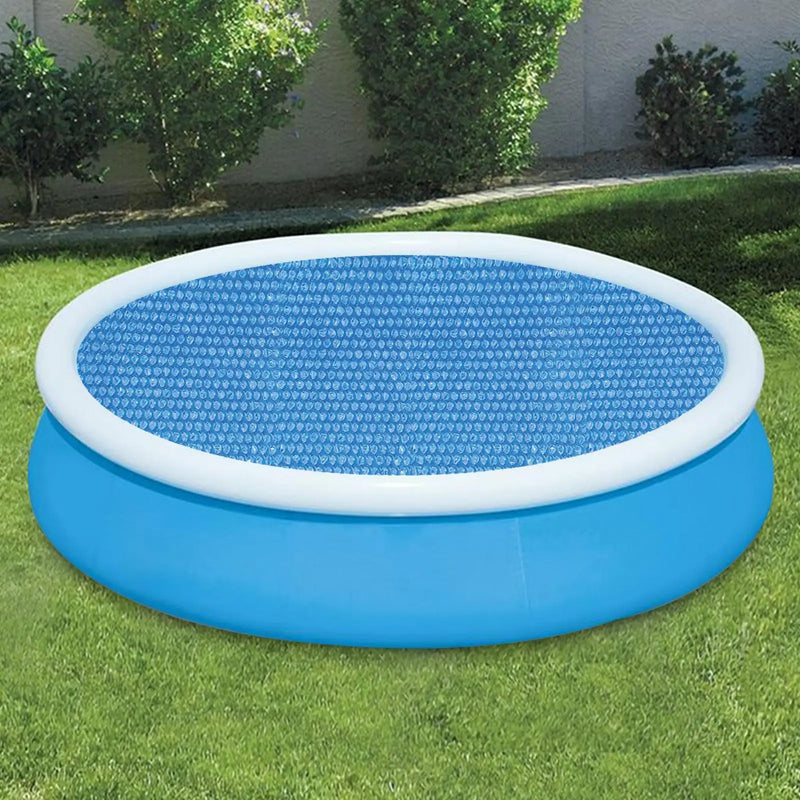 Bâche à bulles ronde 180 cm pour petite piscine hors sol et spa, film PE bleu