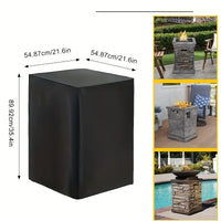 Housse carrée pour colonne de foyer extérieur 210D imperméable, 54 x 54 x 89 cm
