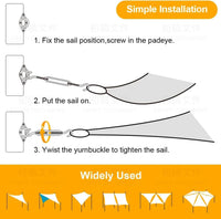 Kit de fixation voile d'ombrage M6 en acier inoxydable 304, 40, 44 ou 80 pièces