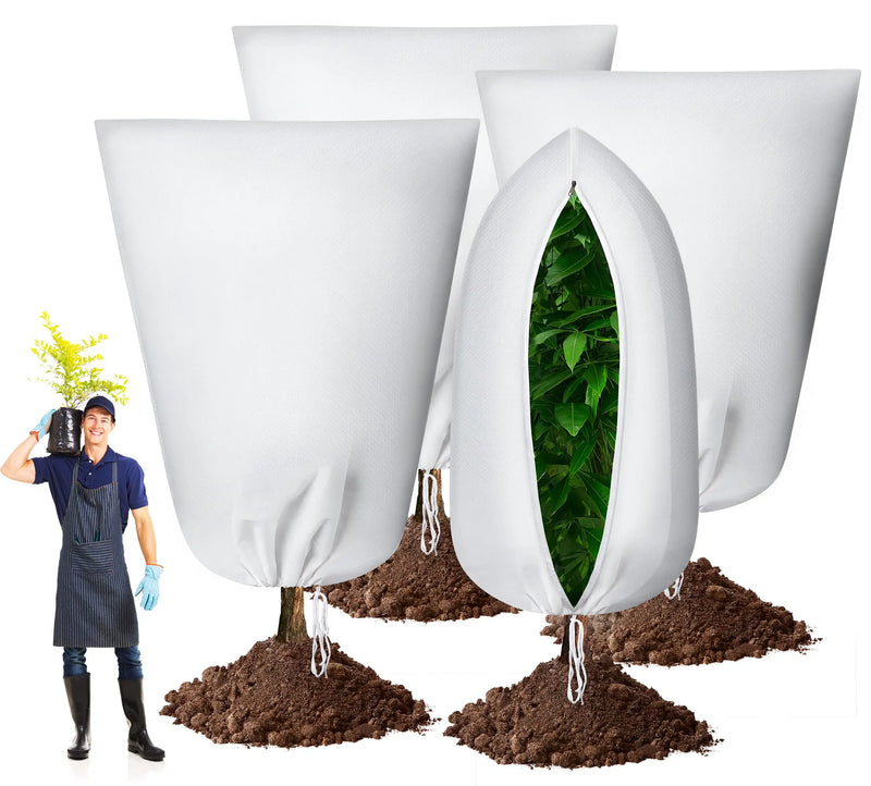 Housse d'hivernage blanche avec zip et cordon pour plantes, 5 tailles de 60x80 à 120x180 cm