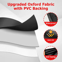 Housse canapé d'angle de jardin en L, Oxford 600D envers PVC noir imperméable, 11 tailles