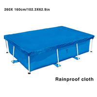 Bâche piscine hors sol rectangulaire bleue imperméable à cordon, anti-UV, de 220x150 à 400x211 cm