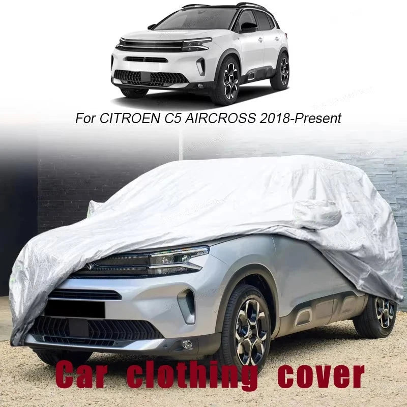 Housse voiture pour Citroën C3 Aircross (depuis 2019), Oxford argenté imperméable et anti-UV
