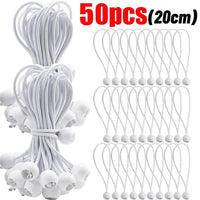 Sandows à boule blancs pour bâche, auvent et toile d'ombrage, 10 à 20 cm