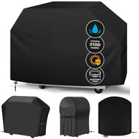 Housse barbecue Oxford 210D imperméable noir, sable ou gris, sangle réglable, 6 modèles