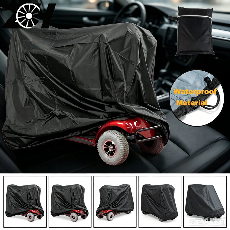 Housse de barbecue extérieur imperméable en polyester noir, 7 tailles du rond au grand chariot