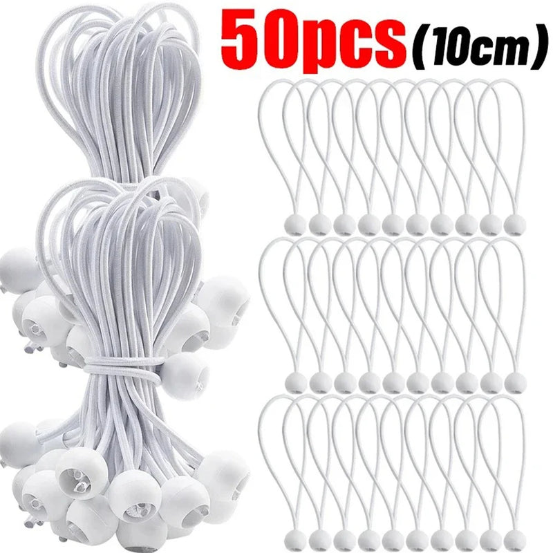 Sandows à boule blancs pour bâche, auvent et toile d'ombrage, 10 à 20 cm