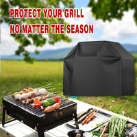 Housse barbecue polyester noire imperméable et coupe-vent, 5 tailles, rond ou à gaz