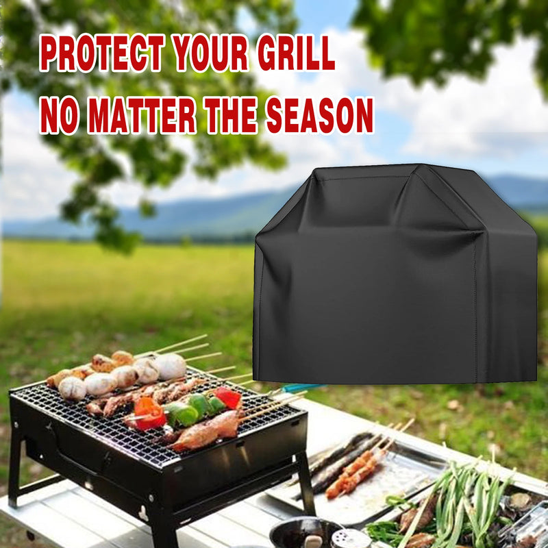 Housse barbecue polyester noire imperméable et coupe-vent, 5 tailles, rond ou à gaz