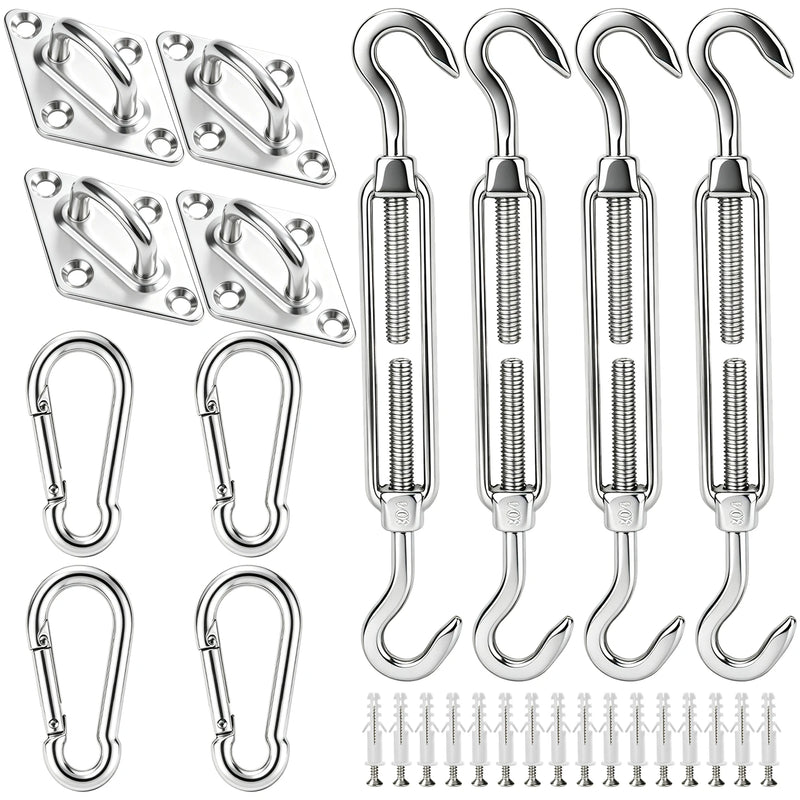 Kit de fixation voile d'ombrage M6 en acier inoxydable 304, 40, 44 ou 80 pièces