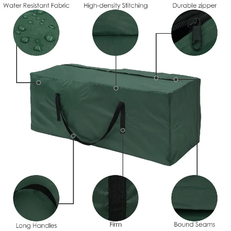 Sac de rangement noir pour coussins de jardin, Oxford 210D imperméable, 3 tailles