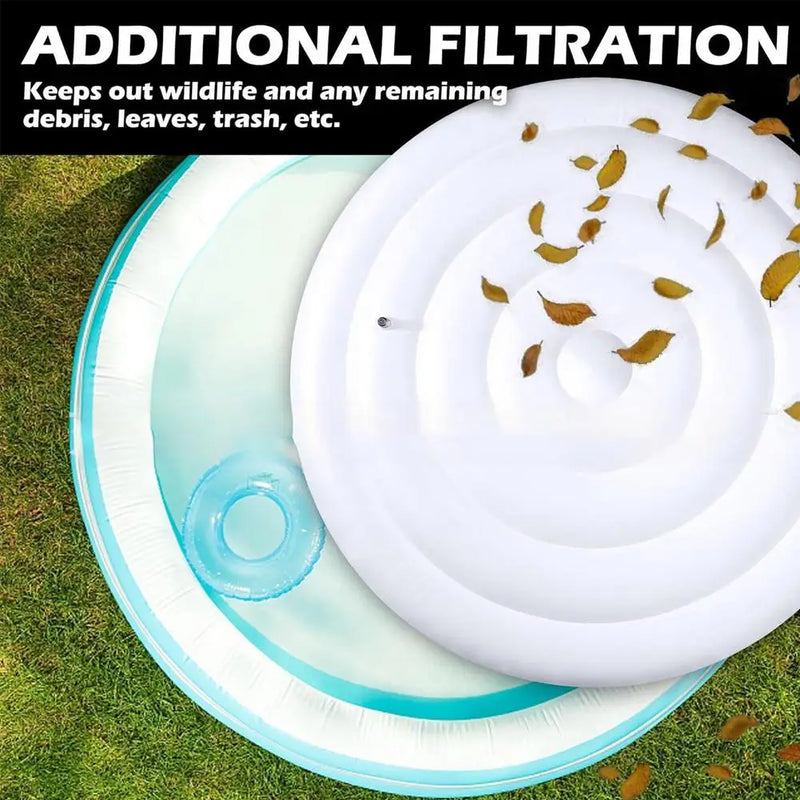 Housse de spa gonflable ronde blanche 145 cm en PVC, pliable, protection pluie et vent