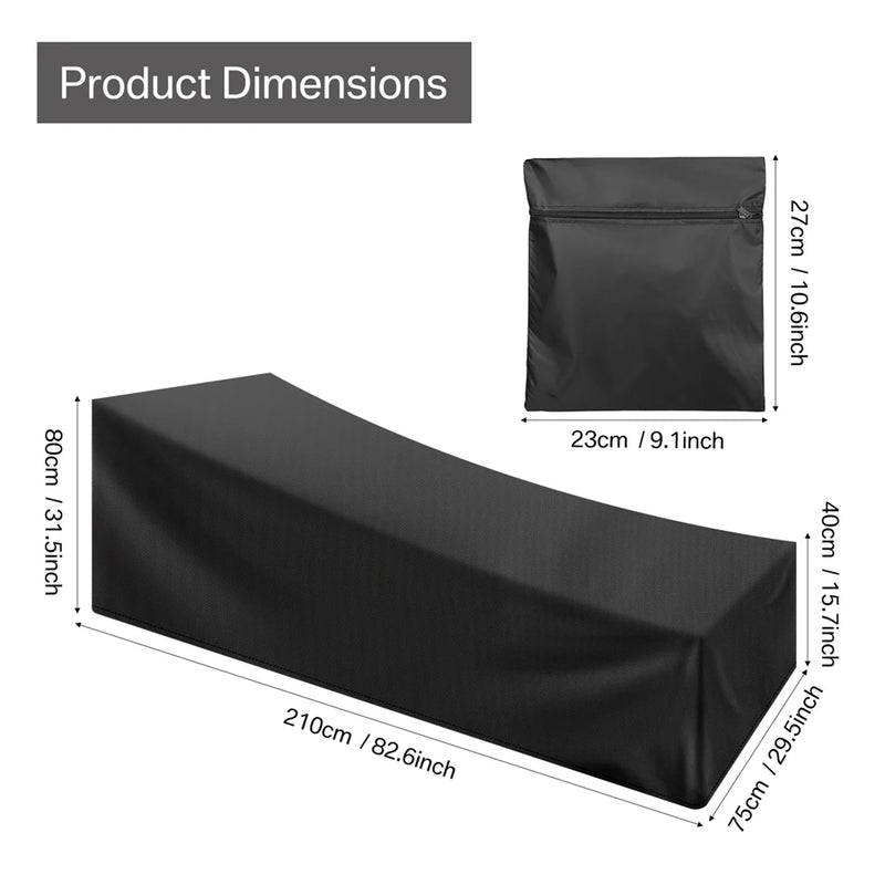 Housse bain de soleil imperméable Oxford, 2 coloris, 210 x 75 ou 210 x 150 cm