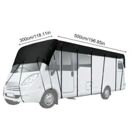 Housse de toit pour camping-car et caravane Oxford 210D, noire ou argent, 500 à 750 cm