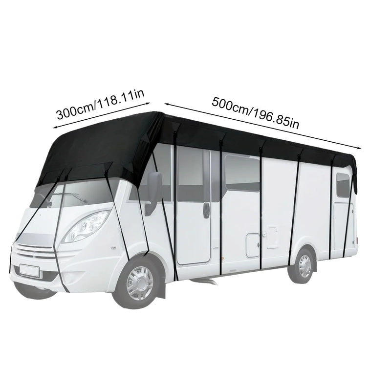 Housse de toit pour camping-car et caravane Oxford 210D, noire ou argent, 500 à 750 cm