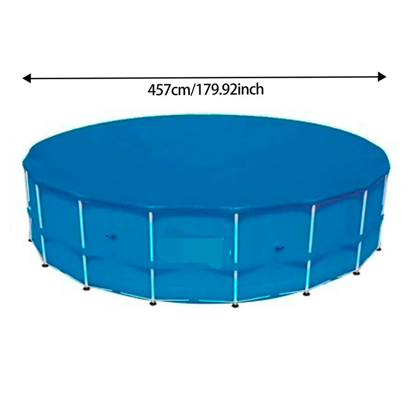 Bâche piscine hors sol ronde ou rectangulaire en PE, fixation par cordes, 7 dimensions