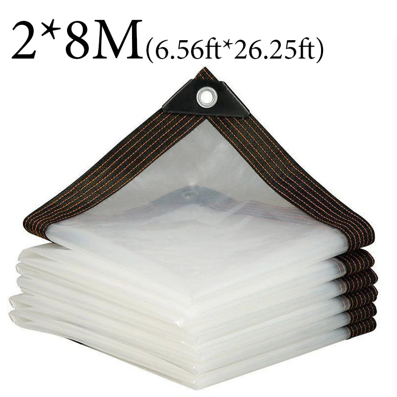 Bâche transparente imperméable avec œillets en polyéthylène de 2 x 4 à 5 x 10 m