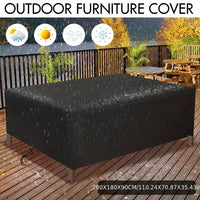 Housse salon de jardin Oxford 210D noire ou argentée, 36 tailles de 40x40x40 à 350x260x90 cm