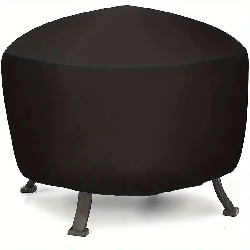 Housse de brasero ronde imperméable à cordon de serrage en polyester, 3 dimensions de 80 à 122 cm