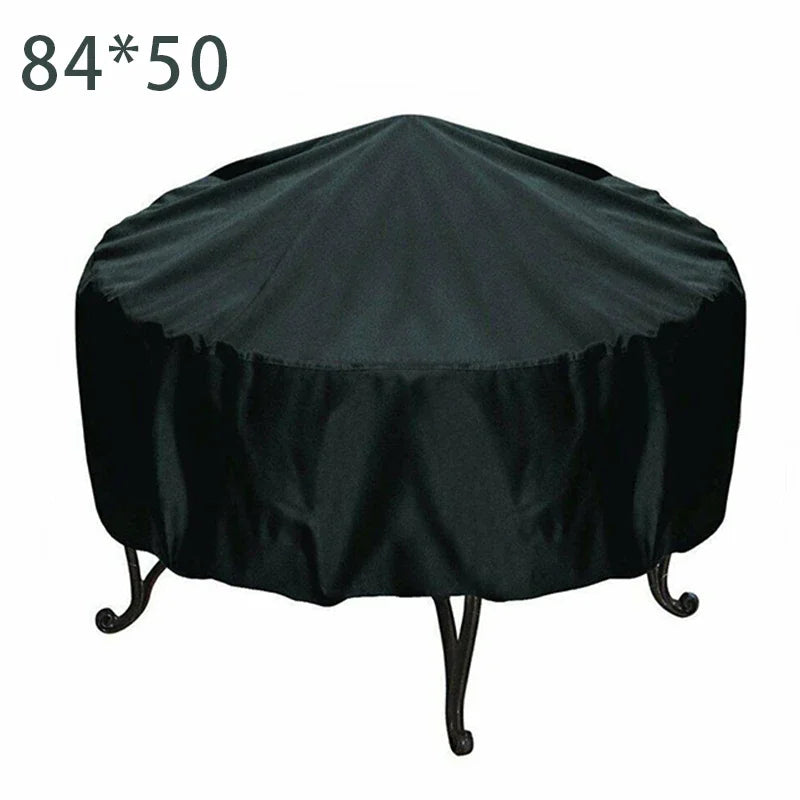 Housse de brasero ronde imperméable coupe-vent en polyester, 4 dimensions de 76 à 112 cm