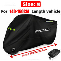 Housse moto complète pour Kawasaki Z900 2017-2026, Oxford 190T imperméable, anti-poussière, 3 bandes réfléchissantes