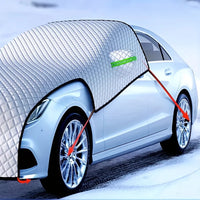 Bâche anti-grêle voiture demi-housse étanche pour pare-brise et capot, 225 x 240 cm