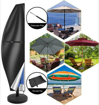 Housse de parasol droit ou déporté imperméable en Oxford 210D avec tige télescopique, 170 à 280 cm