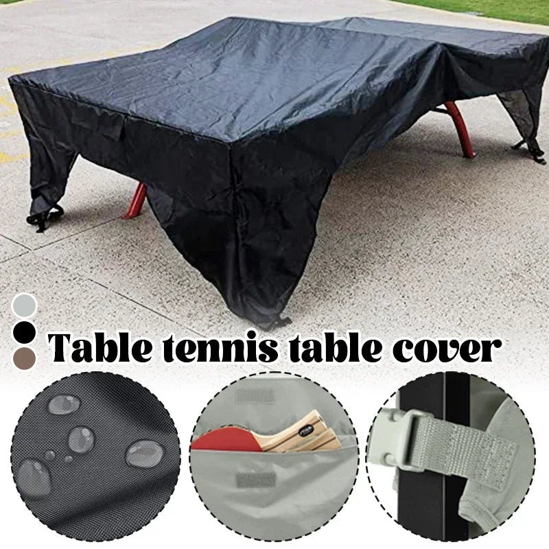 Housse table de ping-pong ouverte, polyester imperméable, 3 coloris, 280 x 153 x 73 cm